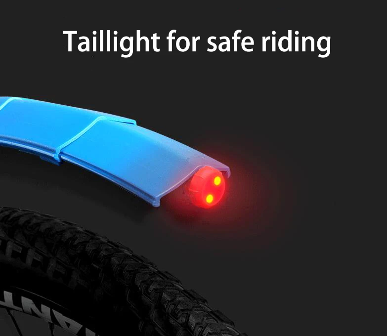 Лидер продаж, велосипедные аксессуары, брызговик для горного велосипеда, передний цветной велосипедный брызговик с подсветкой