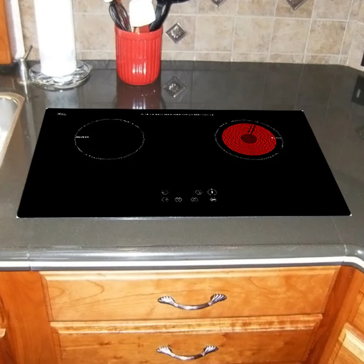 Панель управления H-one, черная газовая плита с полумостовым приводом, медная спираль, 2 горелки, керамика для стекла, кварца, электрическая, 3 года