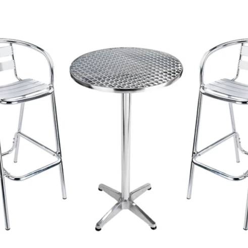 garden patio outdoor coffee aluminum dining slats arm stacking  bar chair