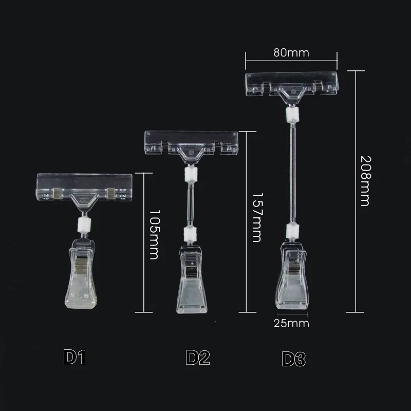 Transparent Plastic Material Plastic POP clip, Plastic label holder clip for Supermarket Display