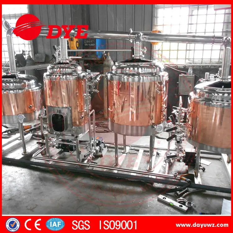 Mini-brewery covered with red copper