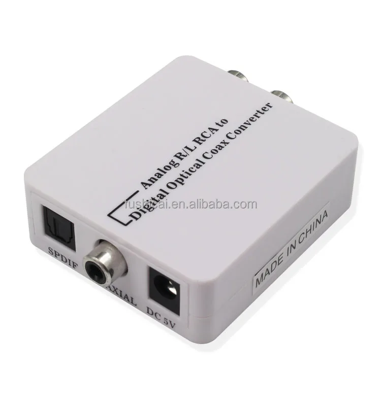 Analog R/L Rca to Digital Optical Coax Converter With DC Cable Audio Converter