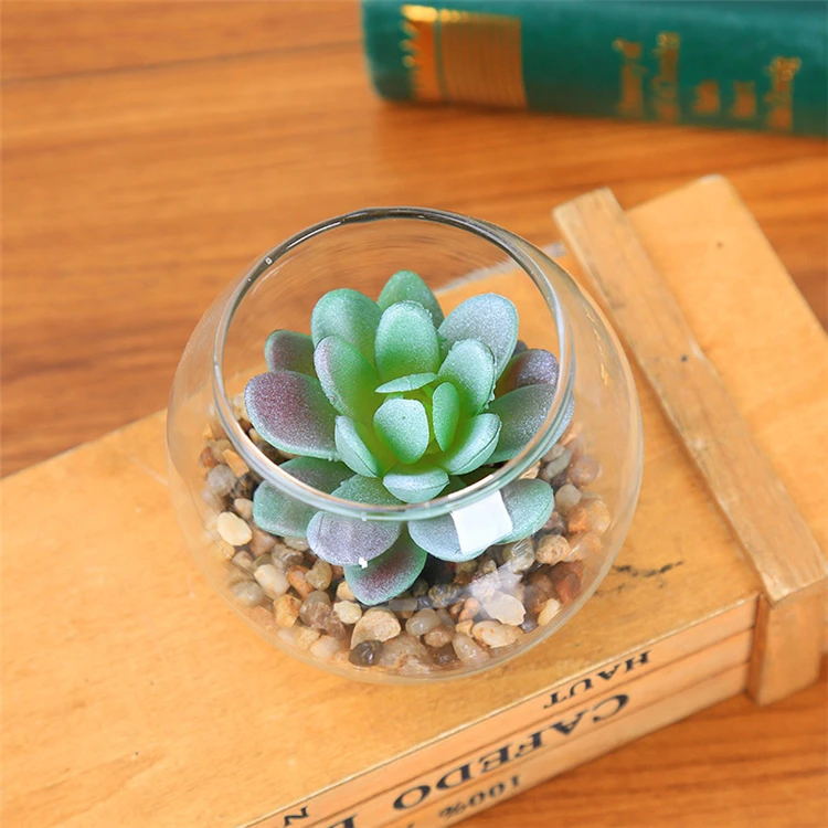 Highly realistic small size artificial plants succulents pots for home decoration