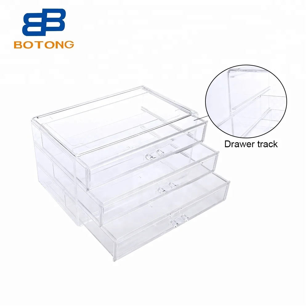 Wholesale Makeup Organizer Acrylic Jewelry Storage Box Organizer Stackable with Drawers Acrylic Cosmetic Organiser Lash Desktop
