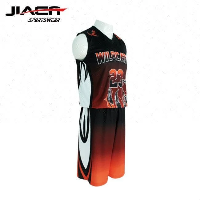 Customized make orange and black basketball tops cheap /basketball uniform designer online