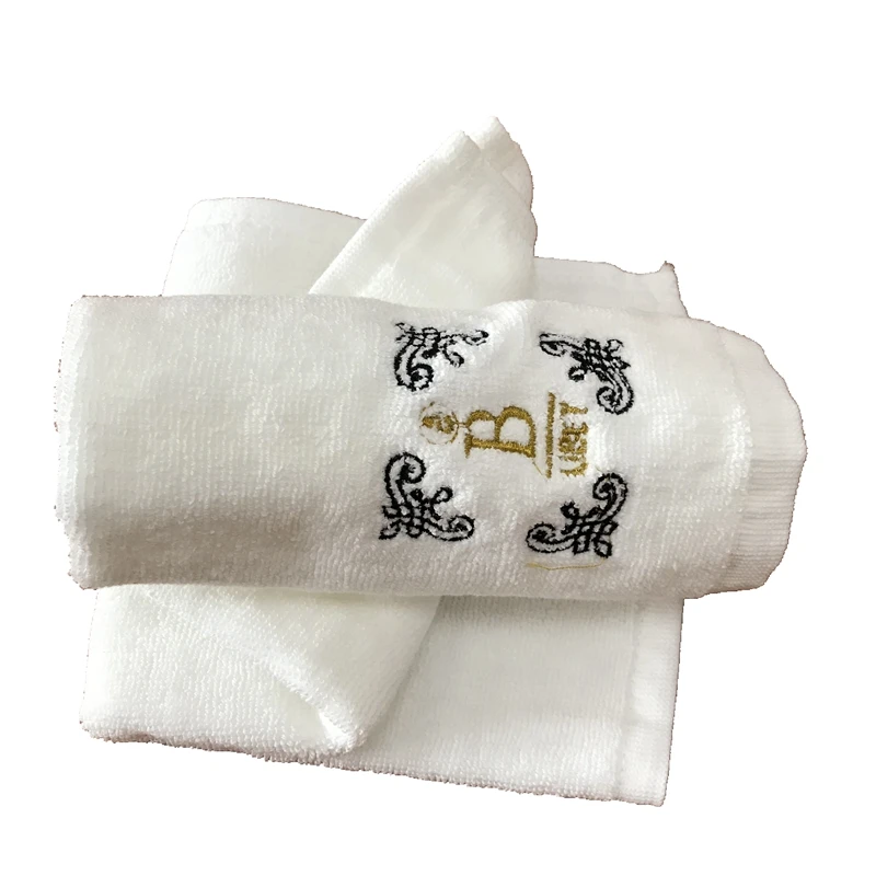 100% cotton embroidered logo hotel towel with 12pcs