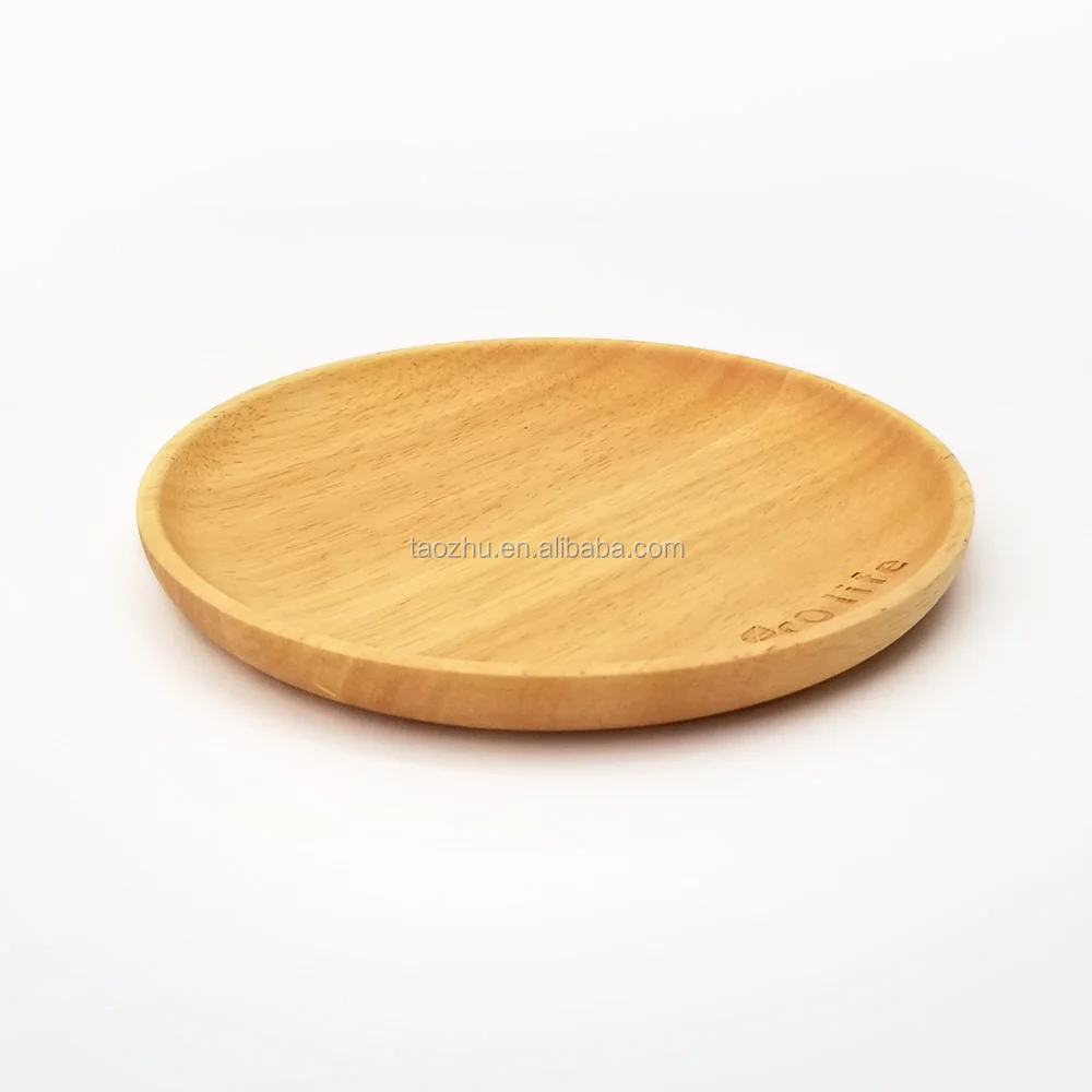 High Quality Reusable Natural Wooden plate with Private Logo