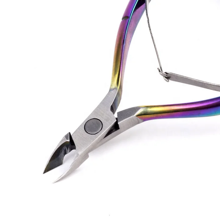Cuticle Nipper - Stainless Steel Rainbow Dead Skin Remover Cuticle Cutter Trimmer Clipper with Double Spring