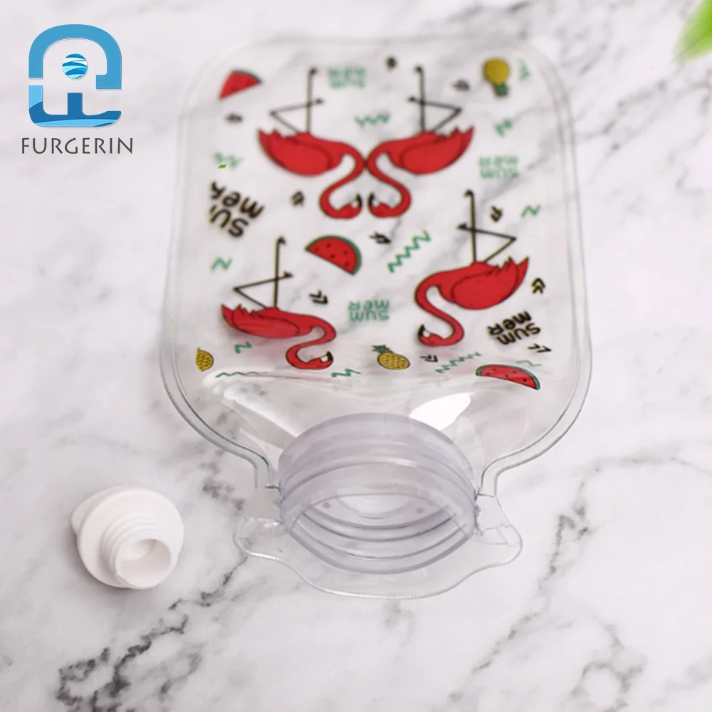 
FURGERIN Transparent Hot Water Bag PVC Hand Warmers Portable Heat Pack Hand Heater Cute Warm Bag Warm Hands Warmer For Women 