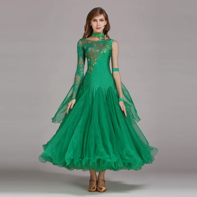 Elegent Competition Performance Wear Flamenco Waltz Ballroom Dance Dress