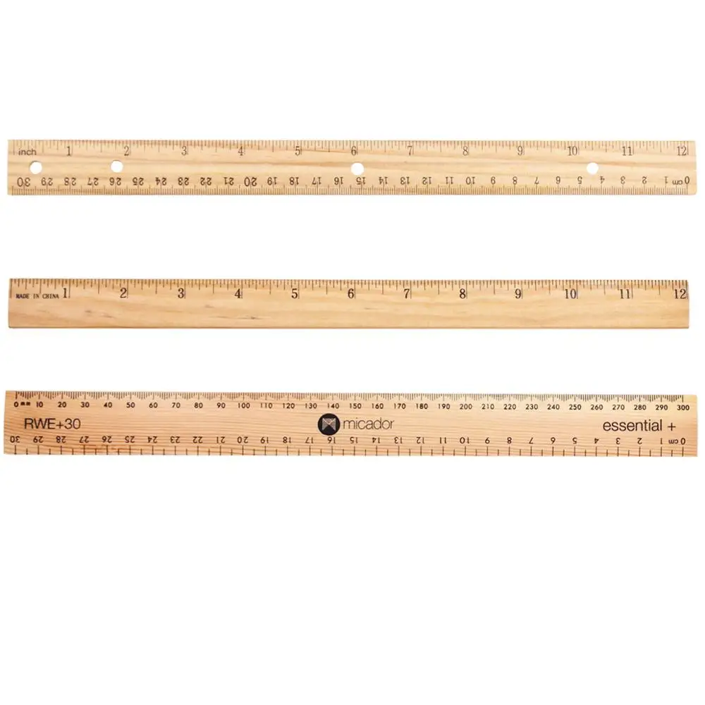 School and office 30cm promotional natural ruler wood