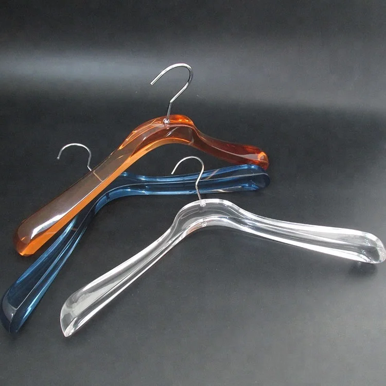 Colorfully luxury thick plastic clothes hangers with rotational metal hook