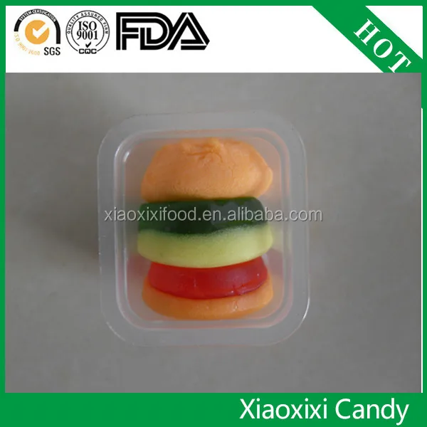 Strawberry flavour Hamburger burger hot dog Pizza Cola gummy sweet candy with HALAL certificate