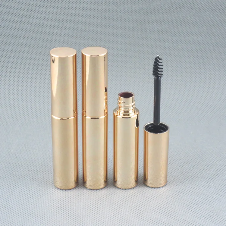 
moq 500pcs TM-M6621 8ml shiny gold cosmetic packaging mascara bottle stock wholesales eyelash bottle 