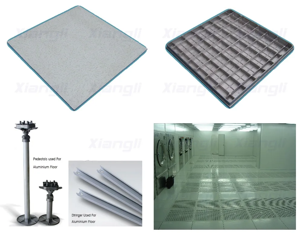 Antistatic Die Casting Aluminium Panel Raised Access Floor Can Be Coated with HPL or PVC