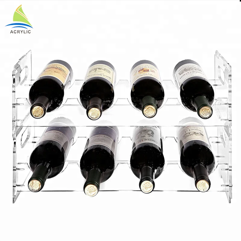Freestanding Stack-able Wall-mounted Acrylic Wine Display Rack