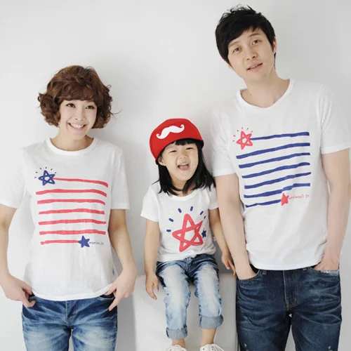 children summer tshirt tops fashion family Look decoration couples clothes Kids girls T shirt mommy and