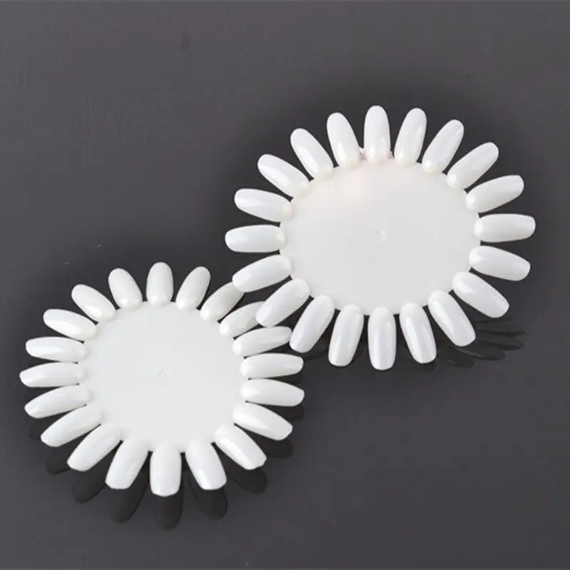 10pcs Oval Nail Art Display Transparent Natural Polish Color Chart