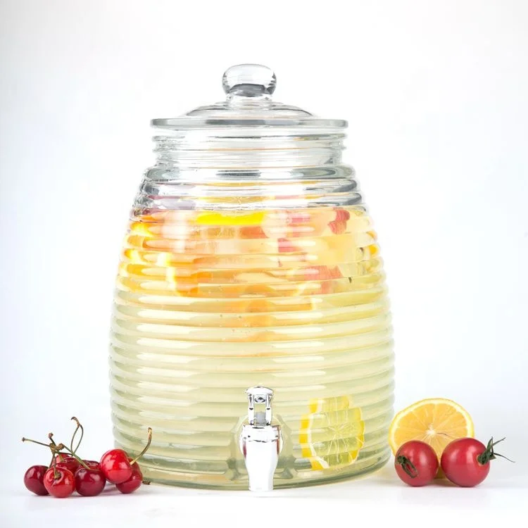 5L 10L honey dispenser glass jar water dispenser bottle with tap