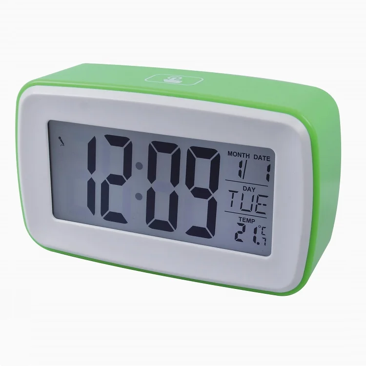 recordable alarm sound digital smart clock with intelligent night light