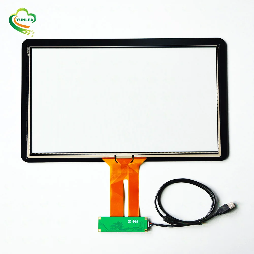 Transparent custom industry PCAP touchscreen up to 65 inch USB glass screen panel 17.3 inch capacitive touch overlay kit