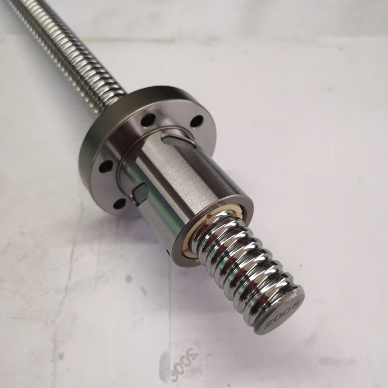 SFI2005 round flange nut c5 ground ballscrew 2500mm kits with ballscrew support bearing for cnc machines