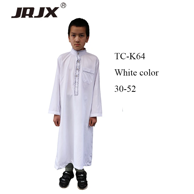 2020 Classic Traditional White Color  Boys  Thobe Jubba Arab Dress for 4 years to 18 years