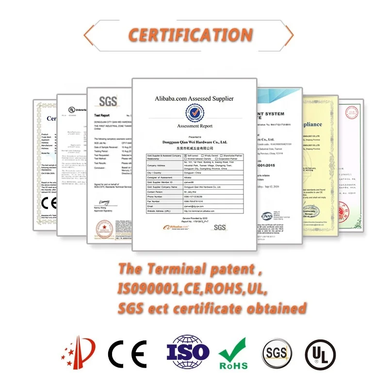 QWT Type Fully Insulated Quick Disconnects 2-520856-2 Connector Female Flag Shaped 2-520128-2Spade Crimp Terminal