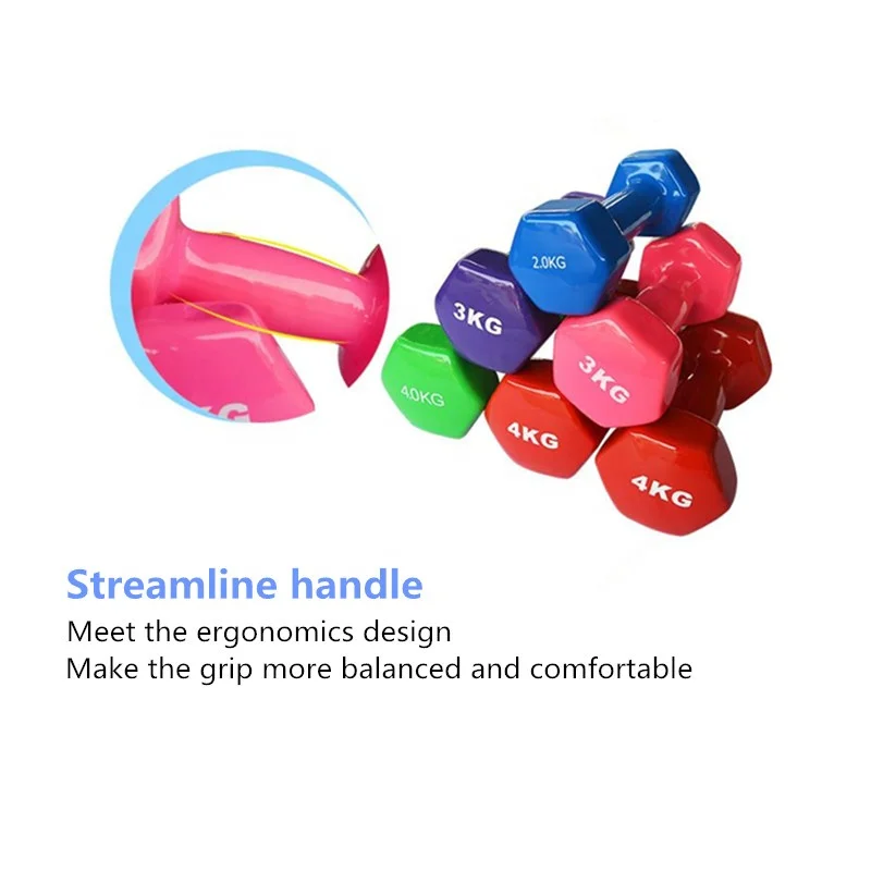 Fitness Equipment Wholesale Color Cast Iron Neoprene Color Hex Dumbbell Rubber