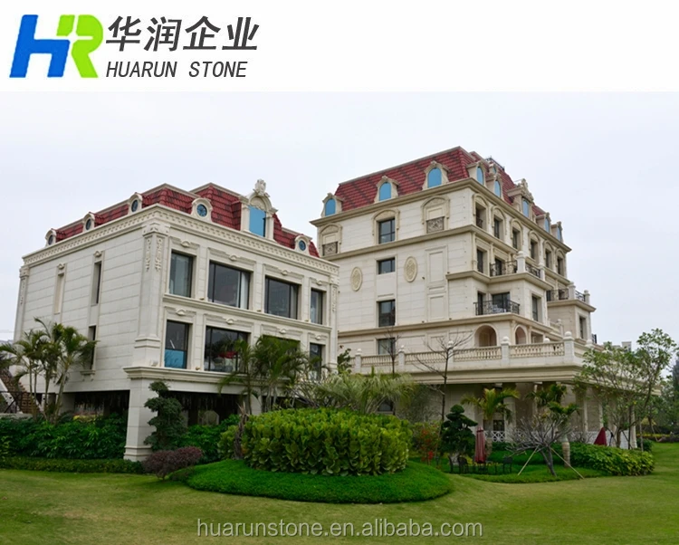 
Modern House Moca Cream Limestone Exterior Wall Cladding 