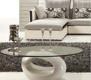 
Modern Fiber Oval Glass Coffee Table for sale Home Used Furniture living room 