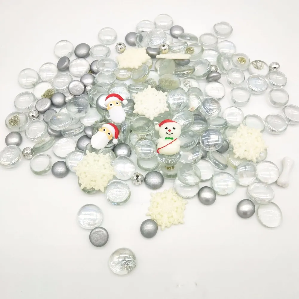 Clear Crystal Flat Glass Marbles For Home Decoration