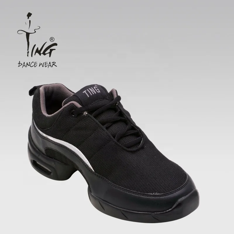 leather and mesh upper dance sneakers dance shoes