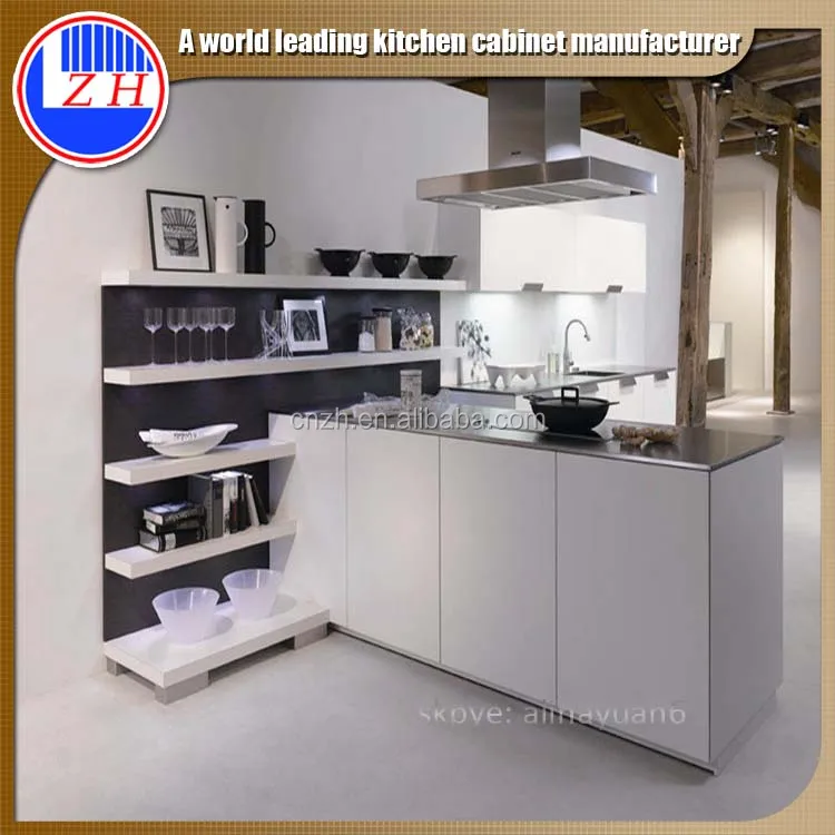 Zhihua high glossy white kitchen cabinet design for small kitchen