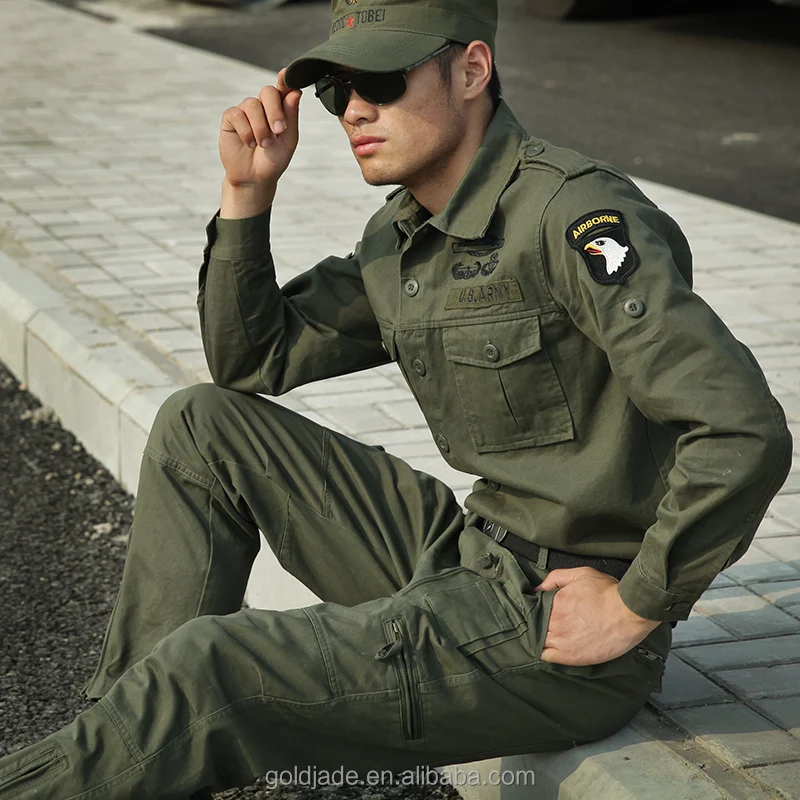 
Wholesale customized ripstop thin long sleeve jacket and pants military soldier uniform suits for army combat 