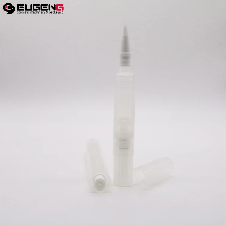 Good quality cosmetic click twist lip gloss pen with brush applicator