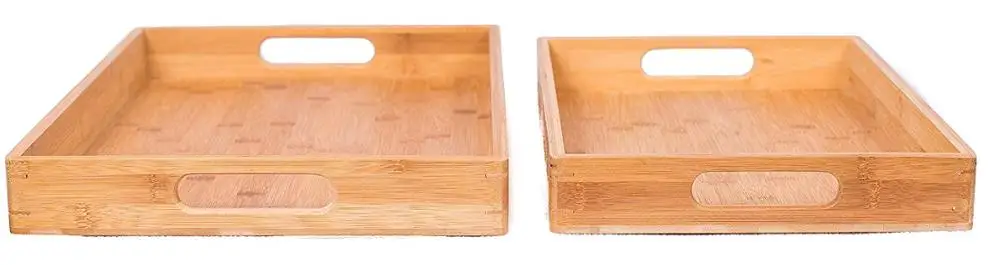 Поднос из бамбука для ресторана, поднос для завтрака, поднос из бамбука с ручкой для отеля