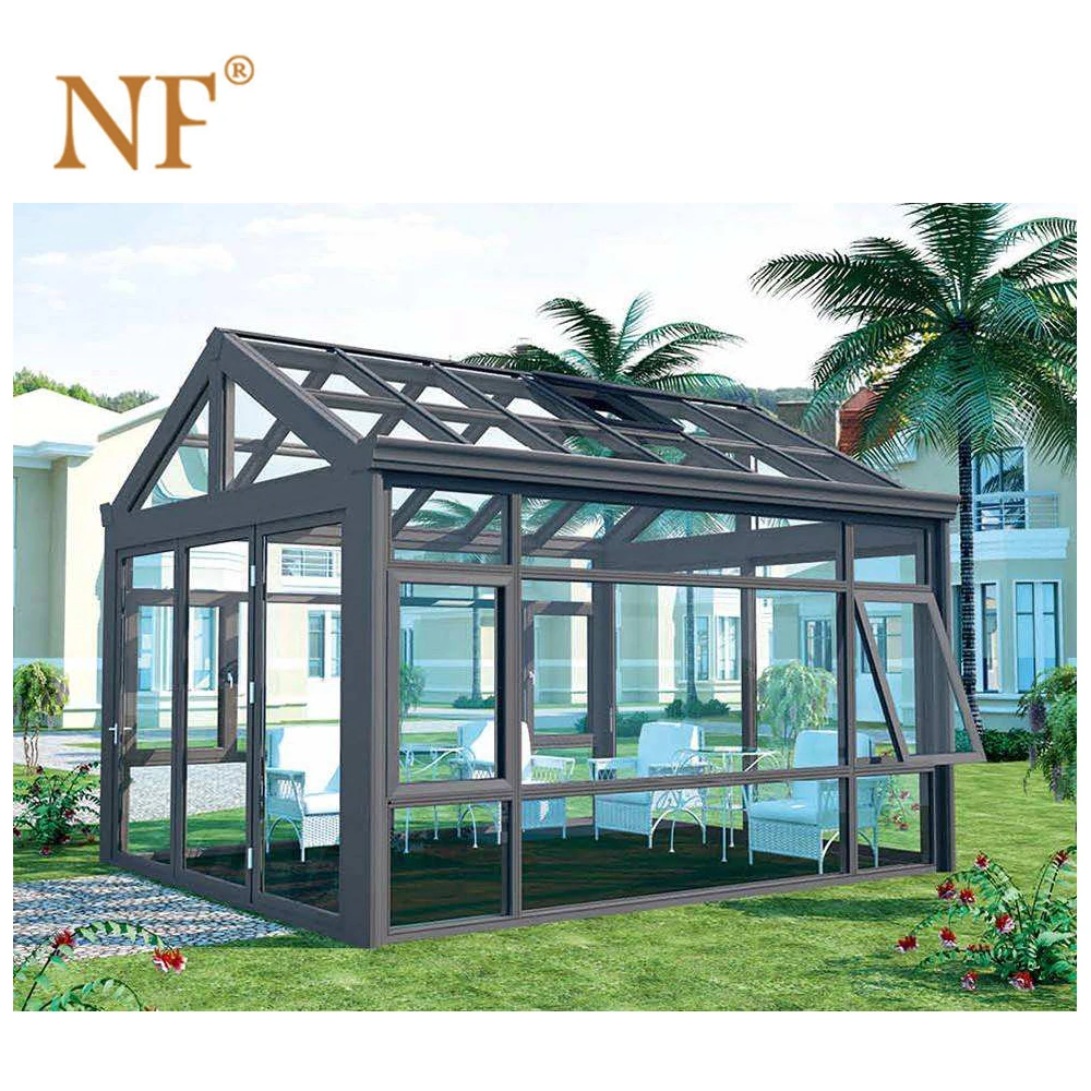Модные французские зимние садовые домики, алюминиевые солнечные комнаты
