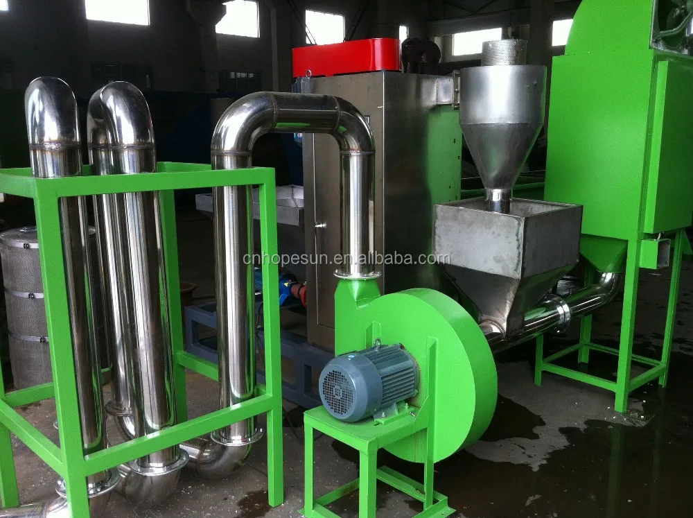 pet bottle crushing washing drying recycling line