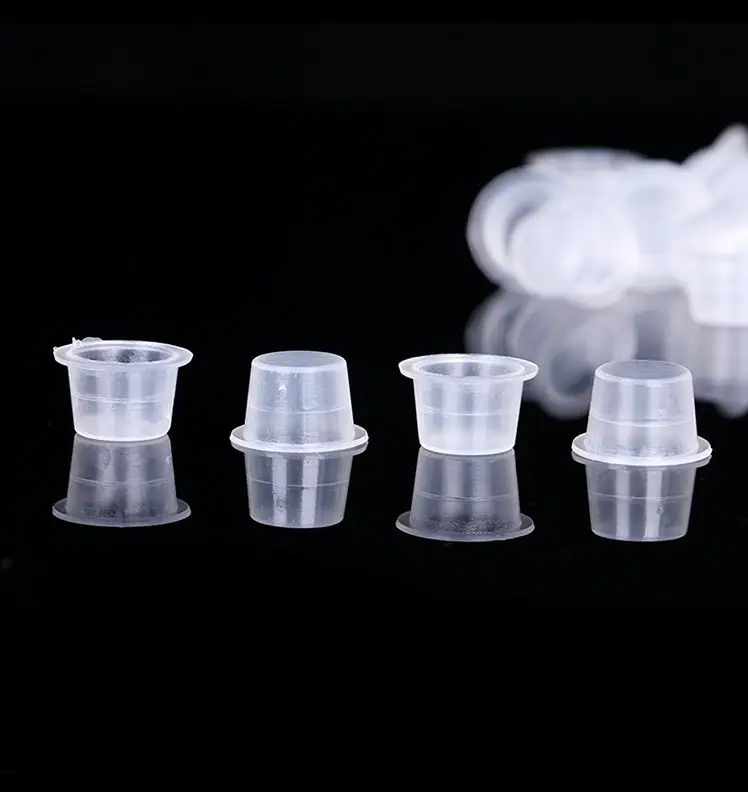 1000pcs Disposable Permanent Makeup Tattoo Ink Cup Plastic Microblading Pigment Cap Cup for Needles 9MM 12MM 15MM