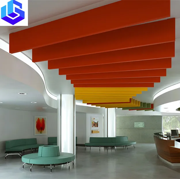 office hall decoration art design acoustic ceiling tiles for Span market