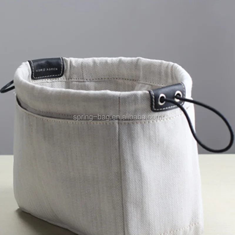 Wholesale Korean style unique string type twill canvas cosmetic bag for travel
