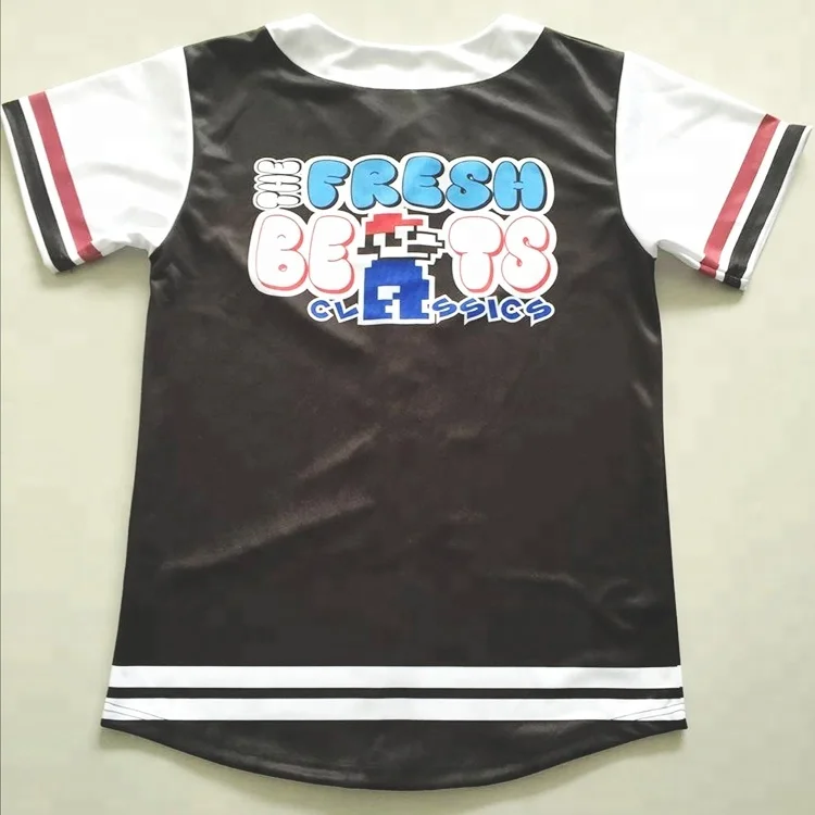 Бейсбольные майки с пуговицами из 100% полиэстера