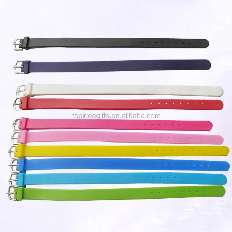 Multicolor Adjustable Blank Silicone Bracelet Custom Rubber Wristband For Slider Bead and Charm