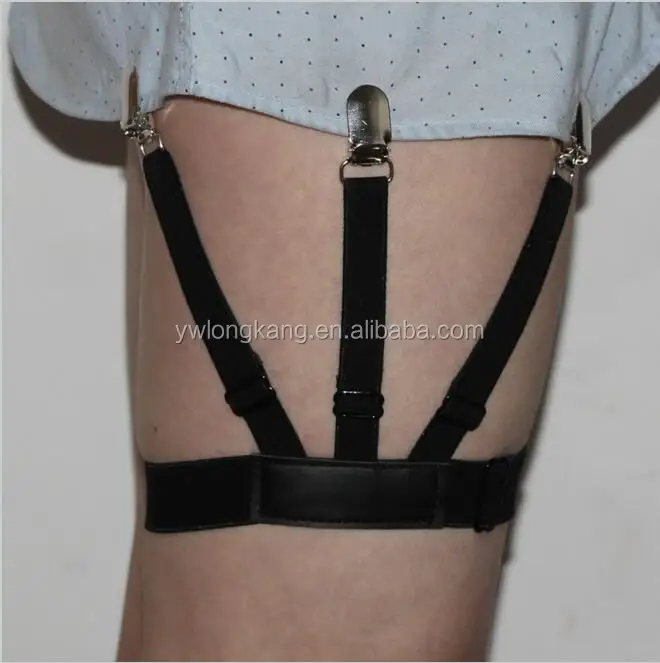 Hot sale fashion mens shirt stays holder garters with non-slip locking clamps