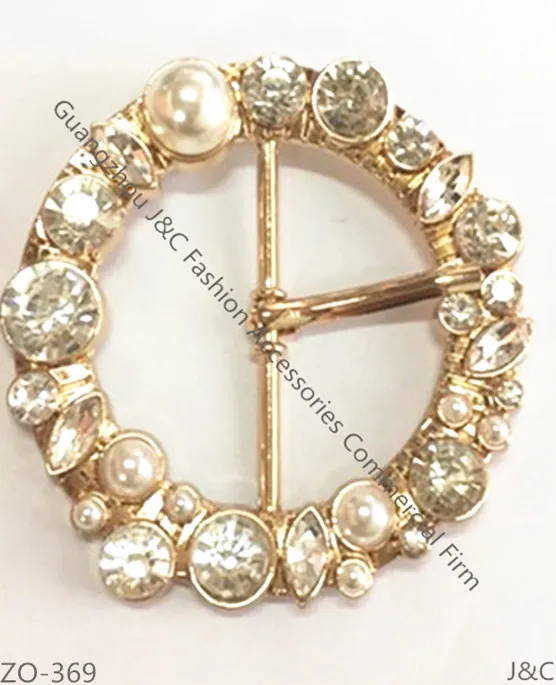 
2019 hot sell shoe accessories shoe round shape buckle with pearl 