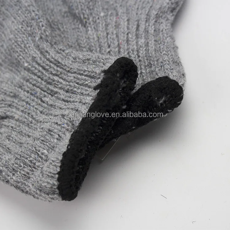 Grey color cheap price knitting cotton glove