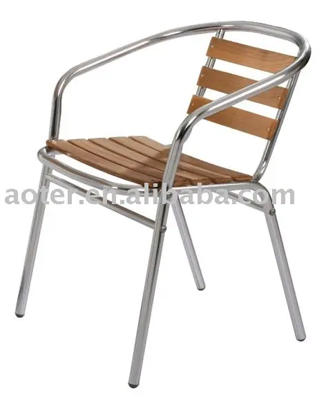 Aluminium wood bistro chair/cafe chair
