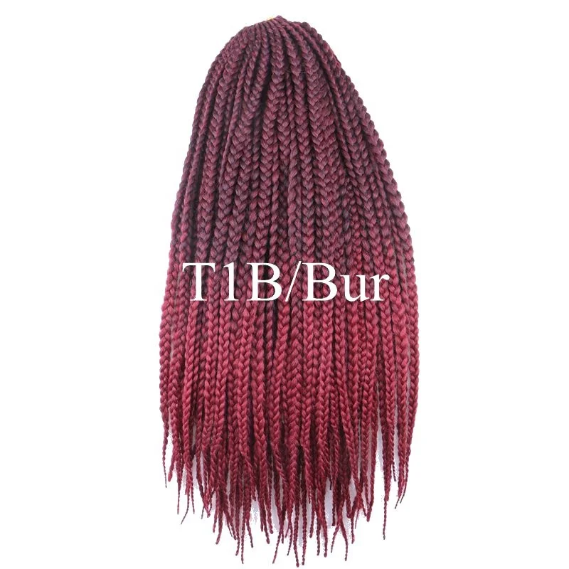 24inch 110grams 12roots/pack Ombre Purple Blonde Brown Color Jumbo Crochet Box Braids