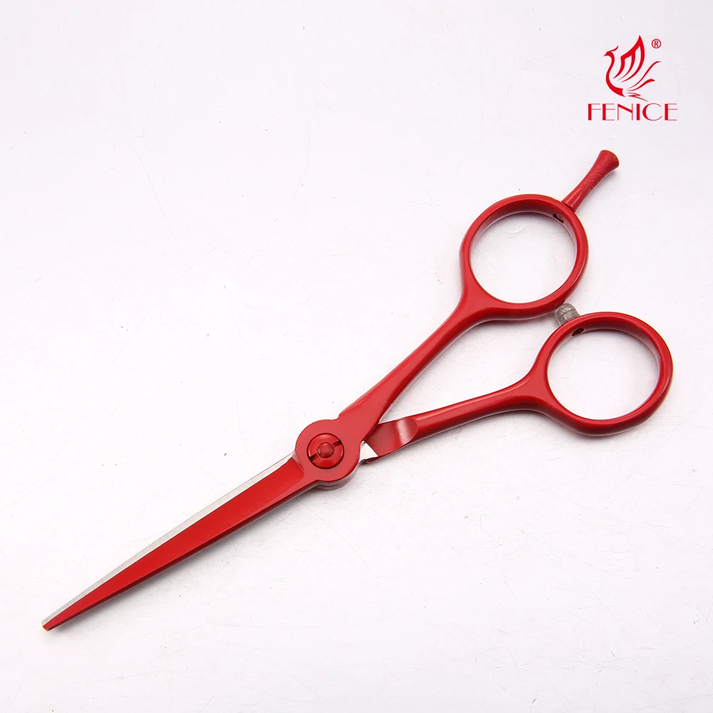 Fenice Red Plating Titanium 5.5' 6inch Hair Cutting Shear Professional Hairdressing Scissors